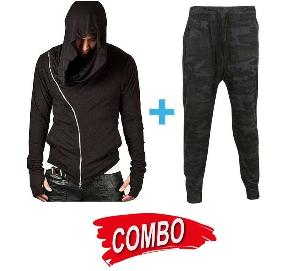 Gents Slipping trousers + Gents Full Sleeve Hoodie Combo Offer 