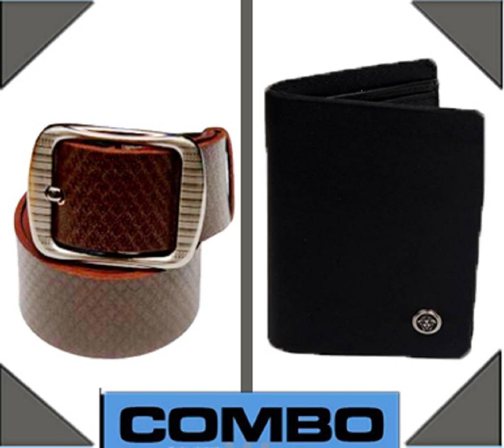 Men's Casual Belt+Wallet Combo 