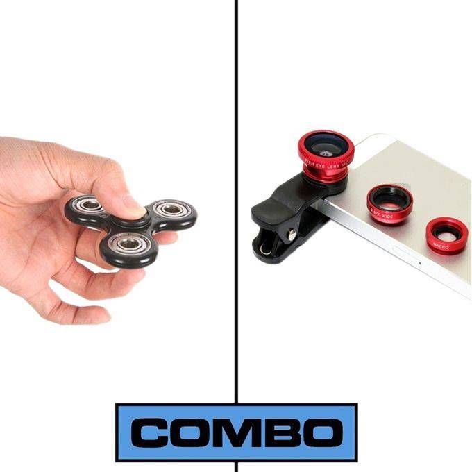 Fidget Spinner + Clip Lense Combo