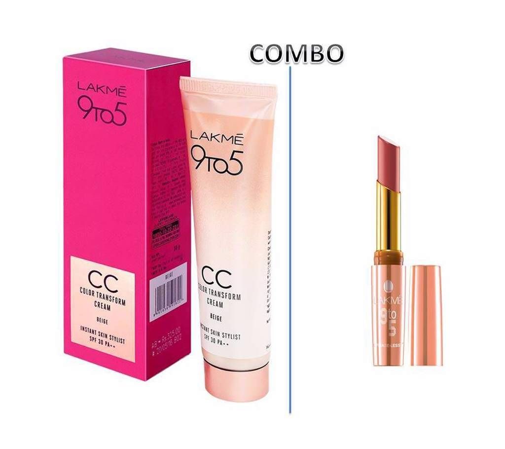 Lakme CC cream+Lakme  lipstick combo