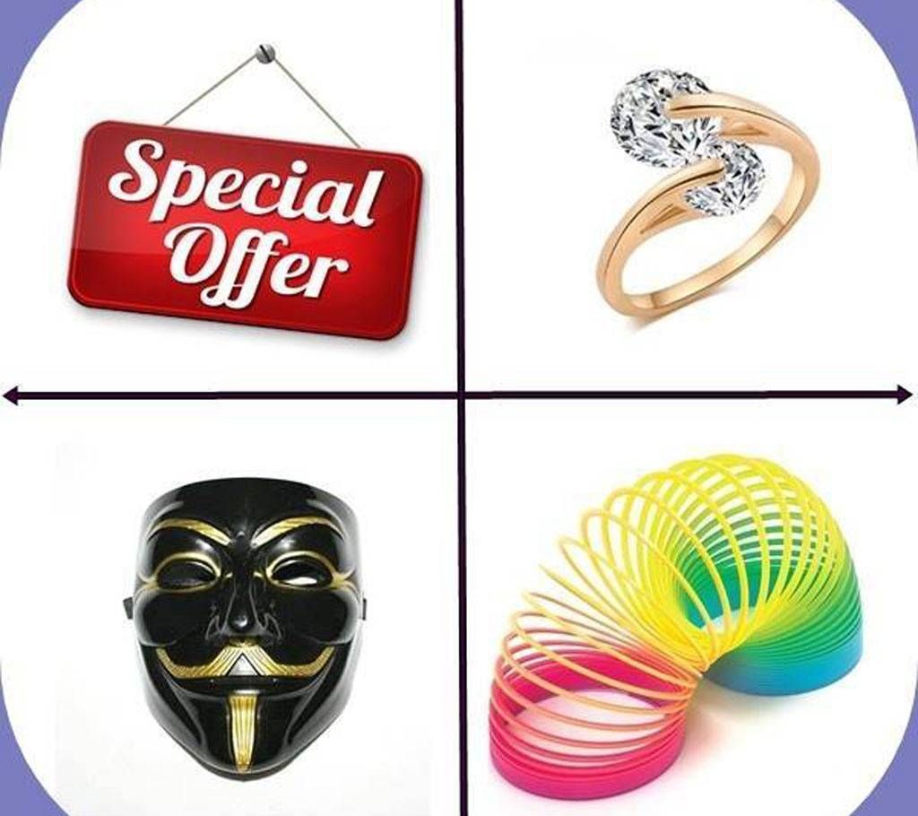 3 Pack combo of Finger Ring + Vendetta Mask + Toy