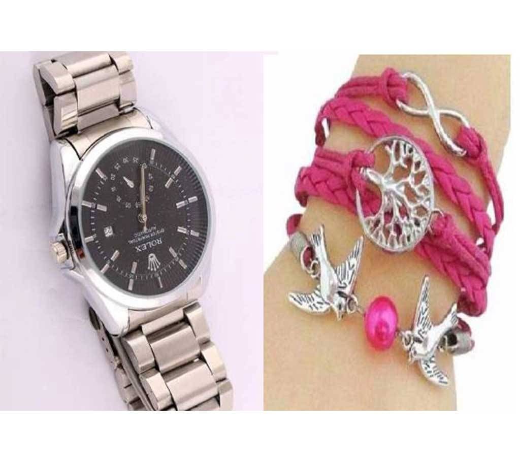 Rolex Gets Watch Love Bird Ladies Bracelet
