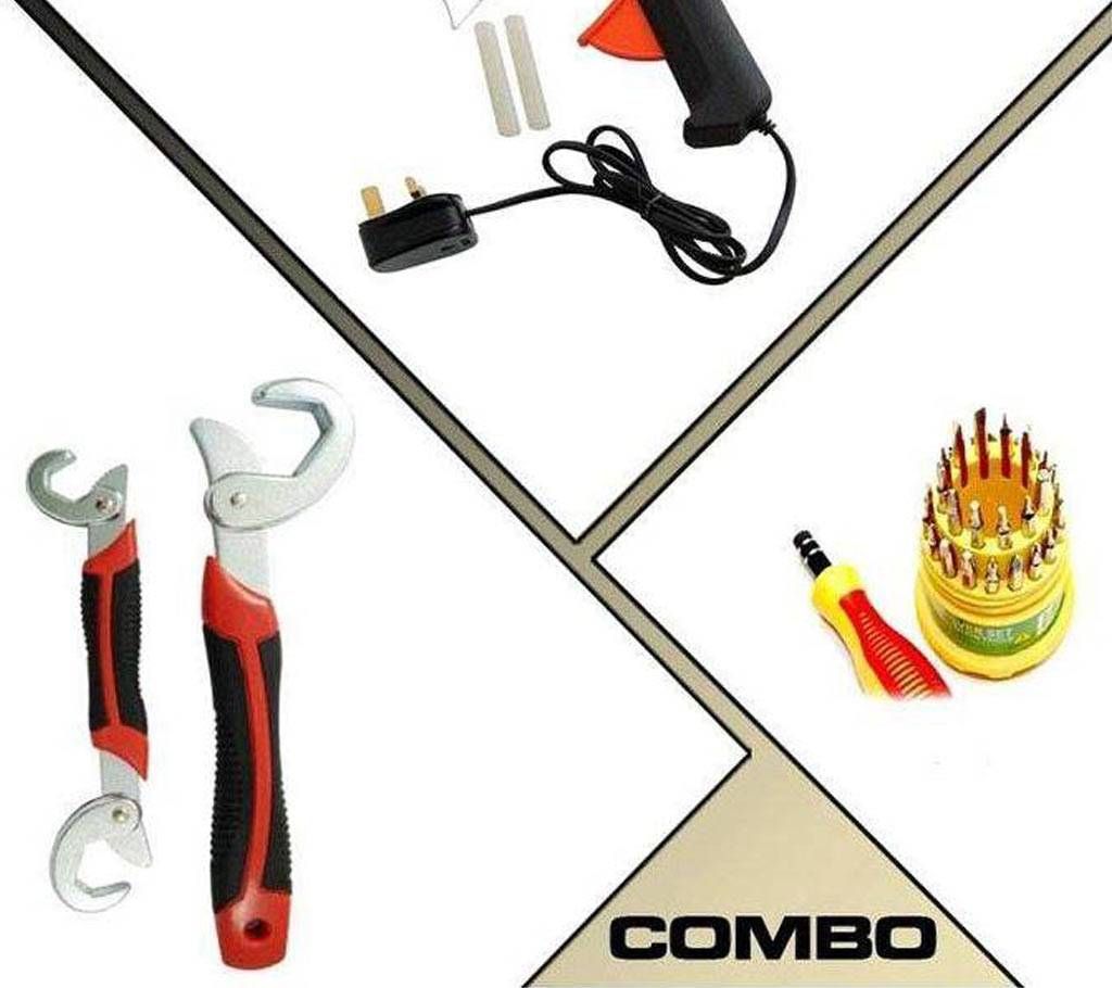 Combo Of Snap & Grip , Glue Gun And 31 In 1 Tolls
