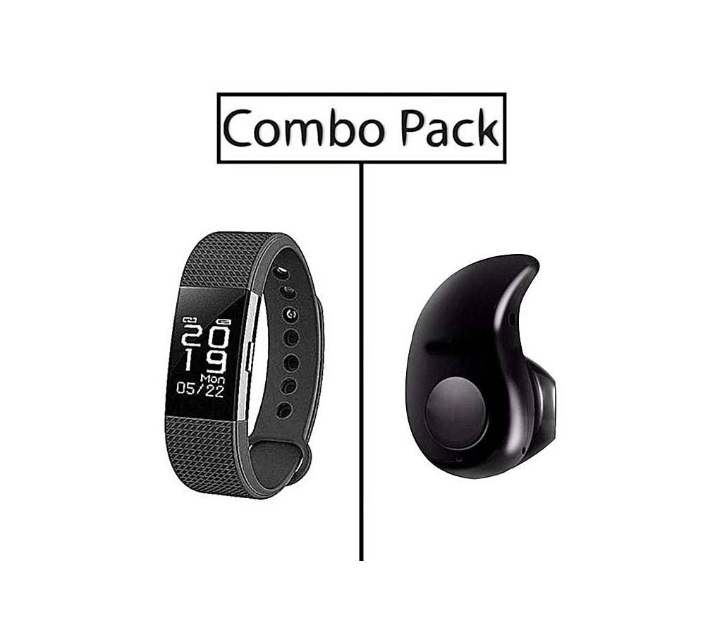 Combo of F2 Smart Band and S530 Mini Bluetooth Earphones