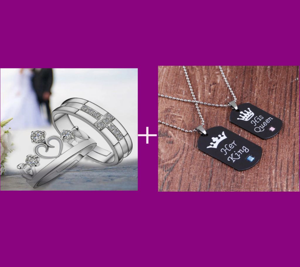 Couple Finger Ring And King Queen Couple Pendant