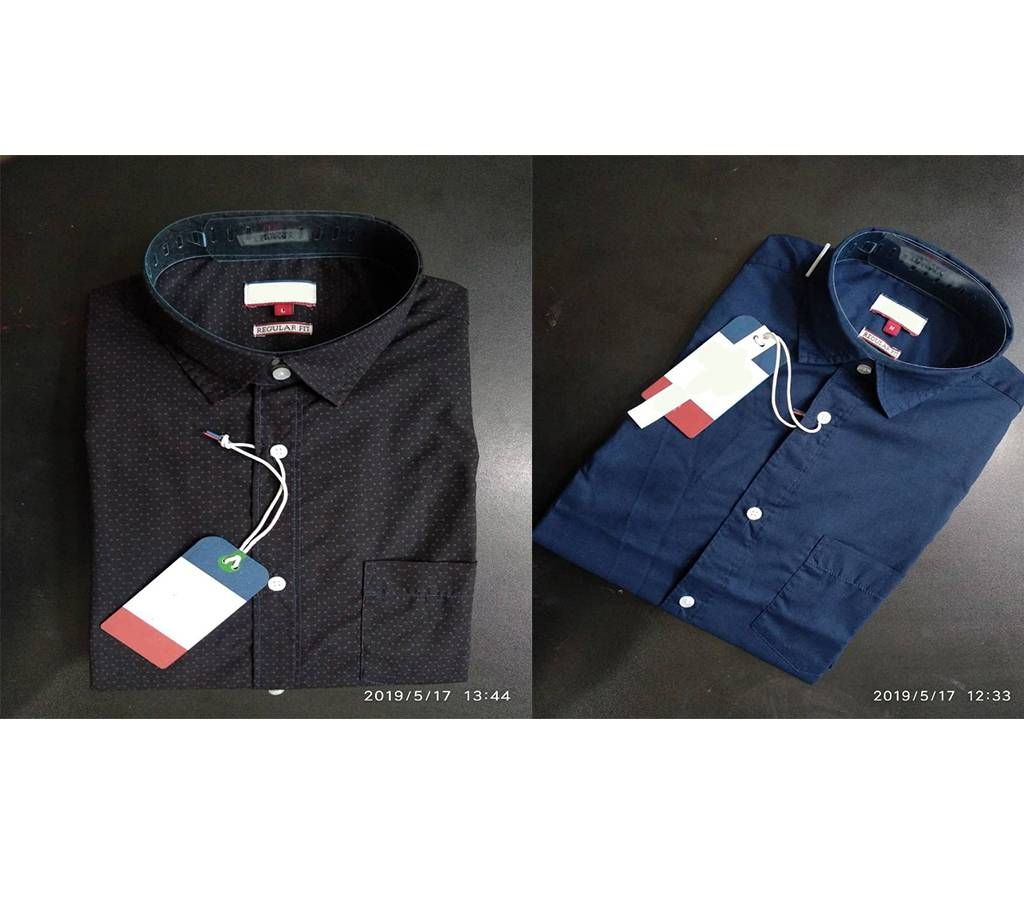 Men's Full Sleeve Cotton Shirt  (COMBO TWO)
