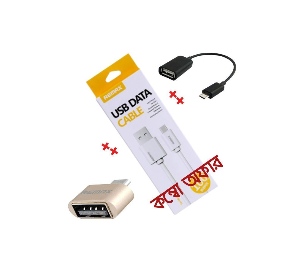 Otg cable +usb data cable + data transfer cable Combo Offer 