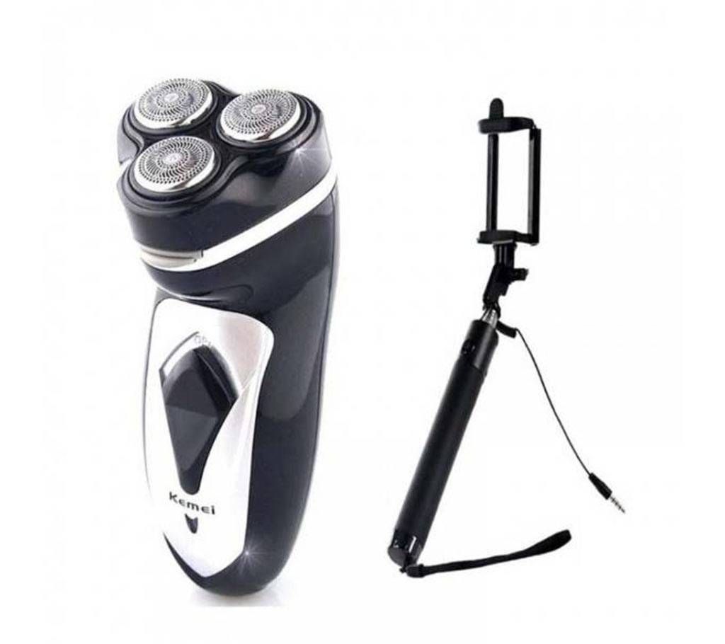 Kemei KM-8868 Rechargeable Shaver and selfie stick combo