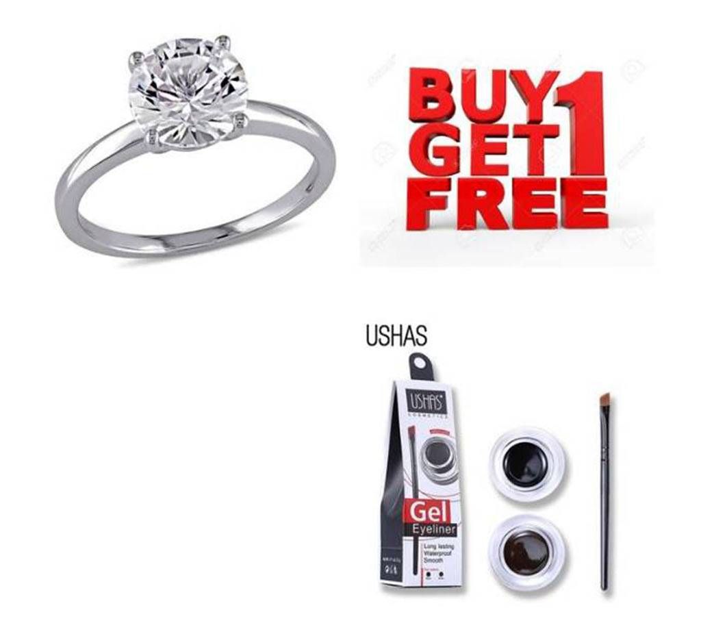 Buy One Eye Liner Gel & Get One Silver Plated Finger ring free