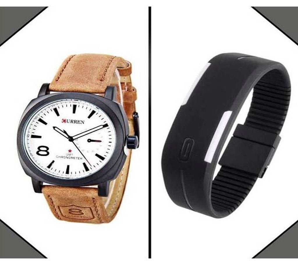 Curren Watch+LED Watch Combo Offer
