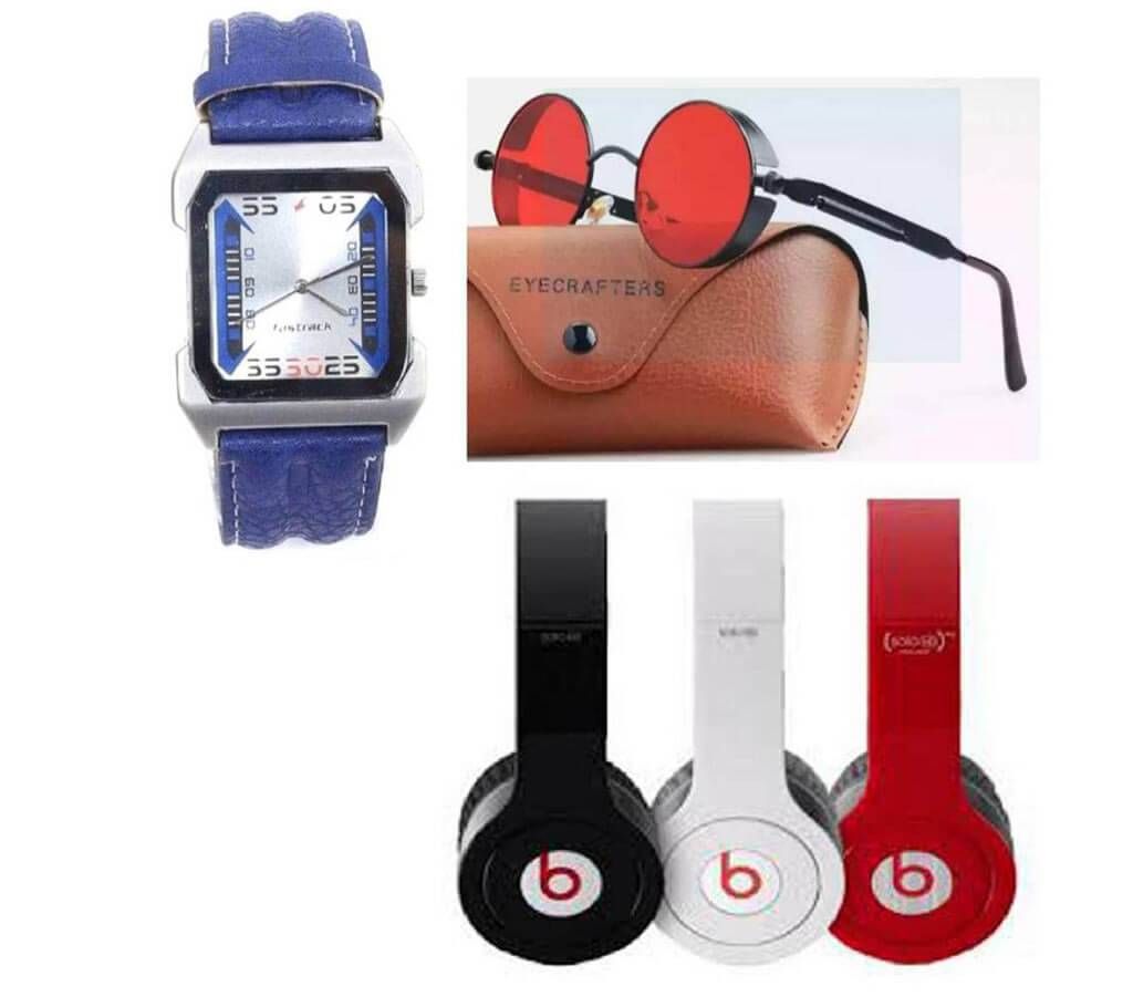 Combo Offer Gents Watch + Sunglasses + Headphone (Copy)