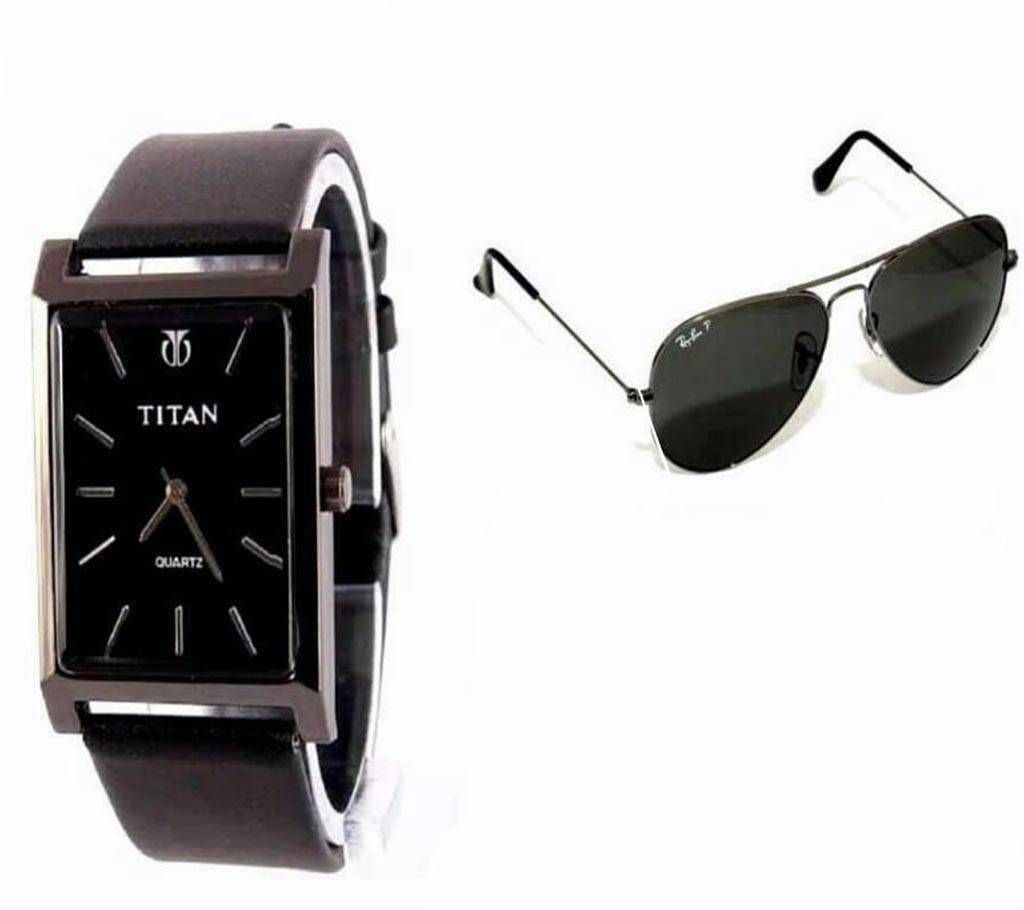 RAY BAN sunglasses (copy) +Titan wrist watch combo 