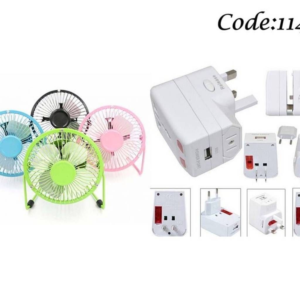 USB mini fan+ travel charger combo 
