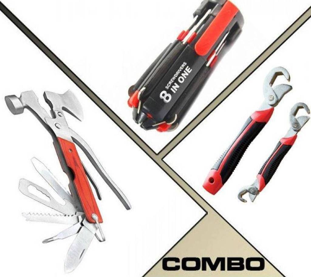 8 in 1 Tools, Hammer and Snap n Grip Combo