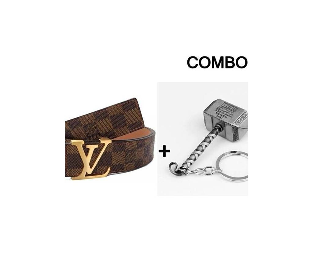 Louis Vuitton Damier Ebene Belt & Thor Metal Key C