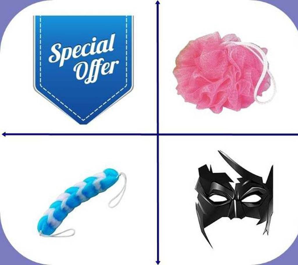 3 Pack Combo of Krrish Mask + Baby Bath Ball and Bath Brush 