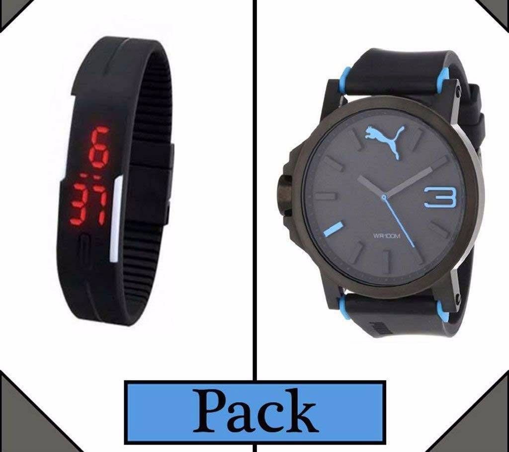 PUMA Gents Watch & LED Watch Combo