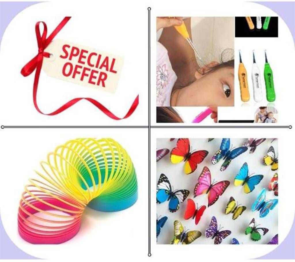 3 Pack of Combo Ear Cleaner + Rainbow Spring +sticker