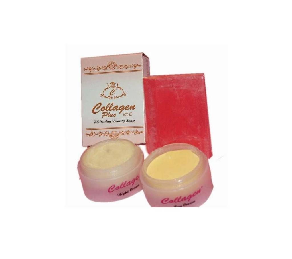 Collagen Plus Combo Pack Of Vit E Day Cream, Night Cream, Soap Full Set - Indonesia