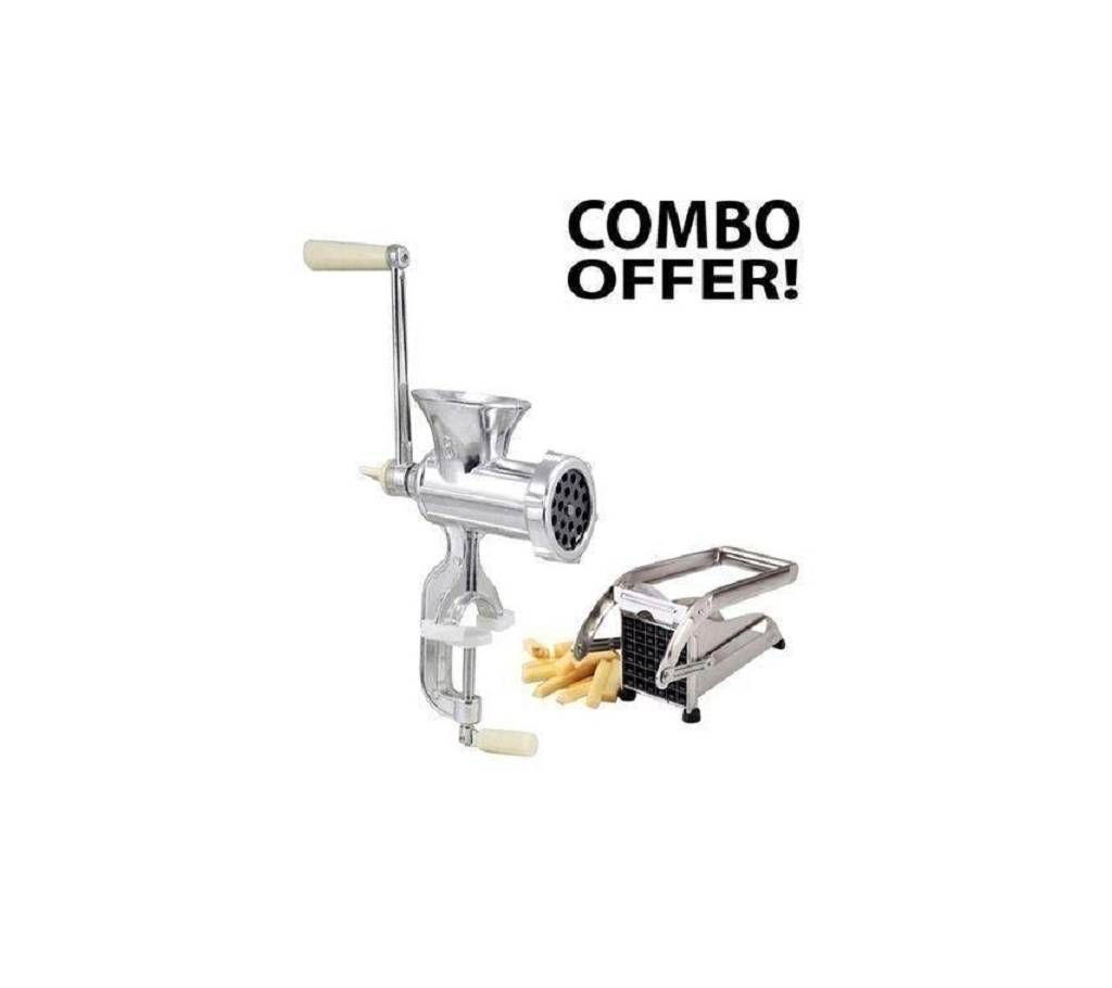 Potato Chopper and Meat Grinder - Silver