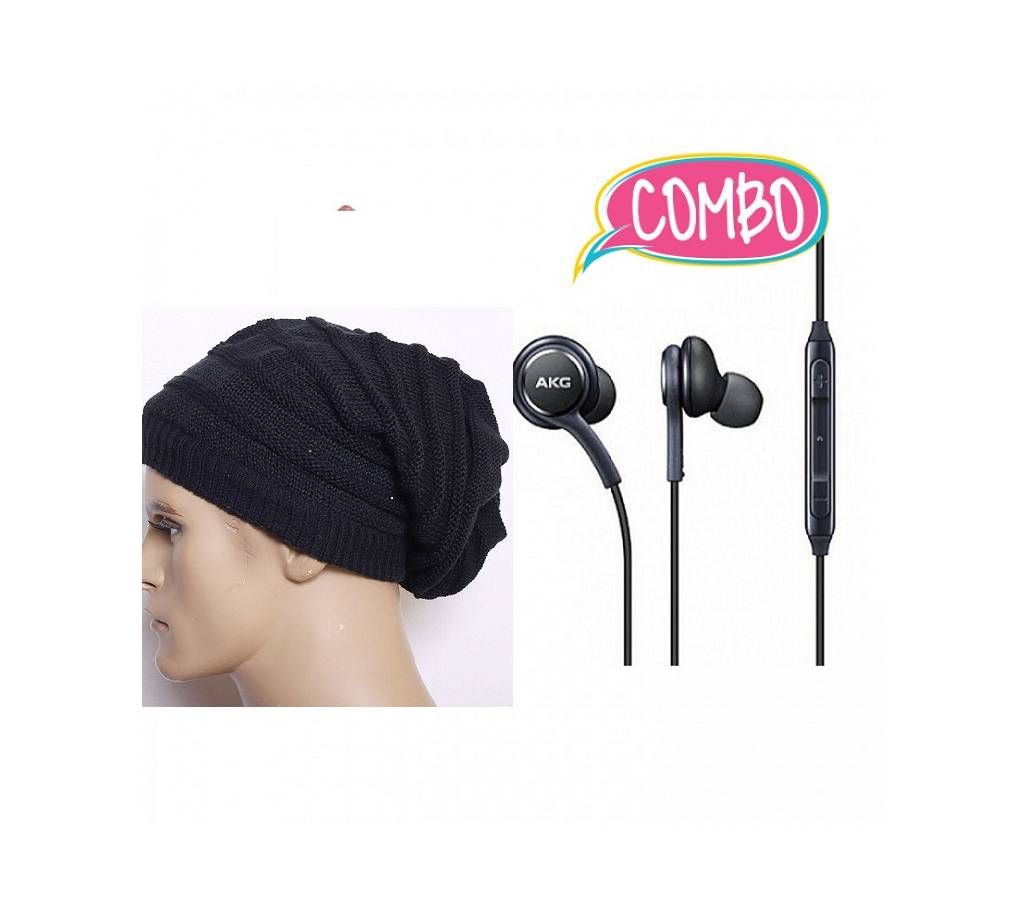 Men’s Winter Beanie Hat + AKG In-ear earphones combo offer