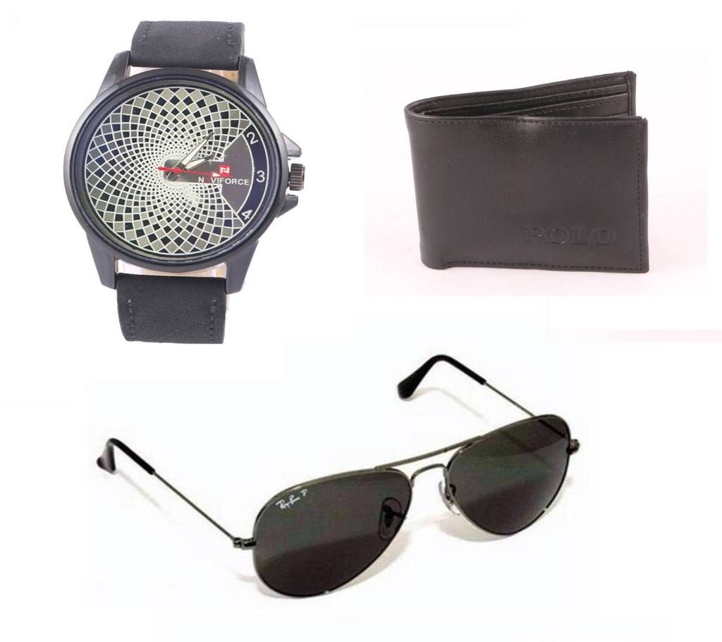   Man's Rest Watch+sunglass+Wallet Combo
