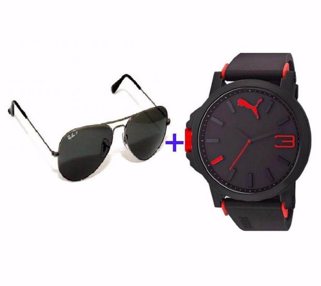 Ray ban sunglasses (copy)  + Puma wrist watch combo 