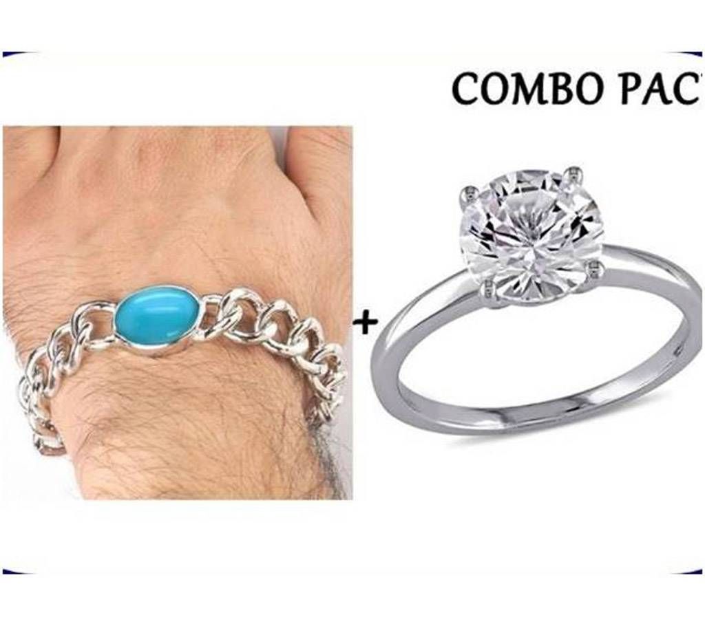 Combo of Blue Stone Bracelet & Finger Ring