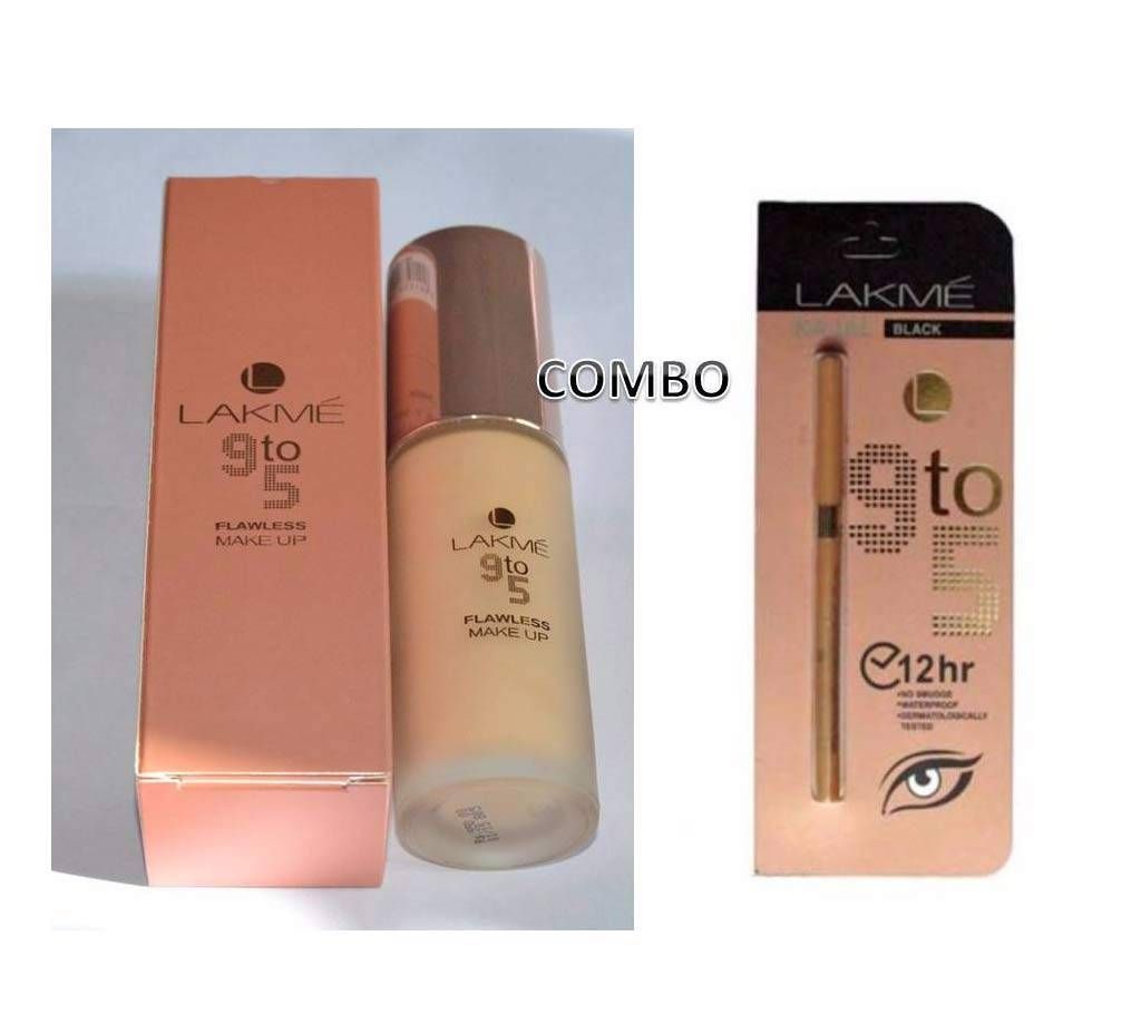 LAKME 9 to 5 foundation+kajol combo