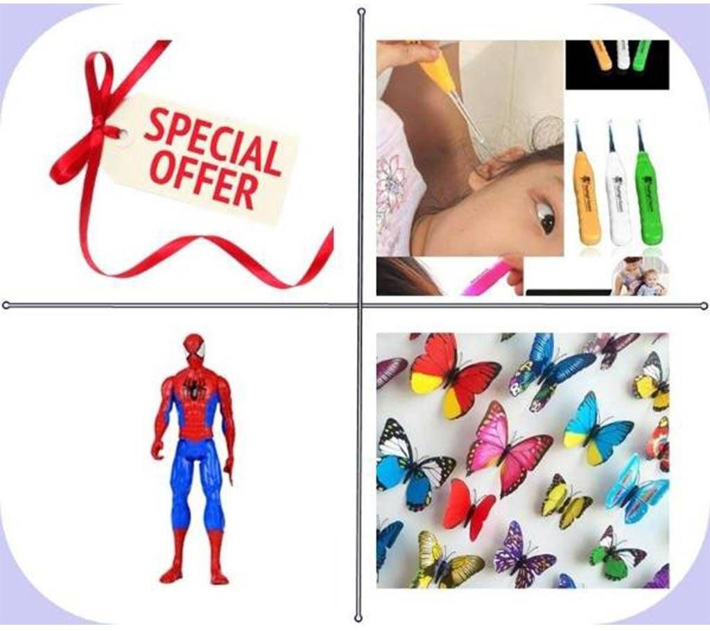 3 Pack of Combo Ear Cleaner + Ultimate Spider Man+Sticker