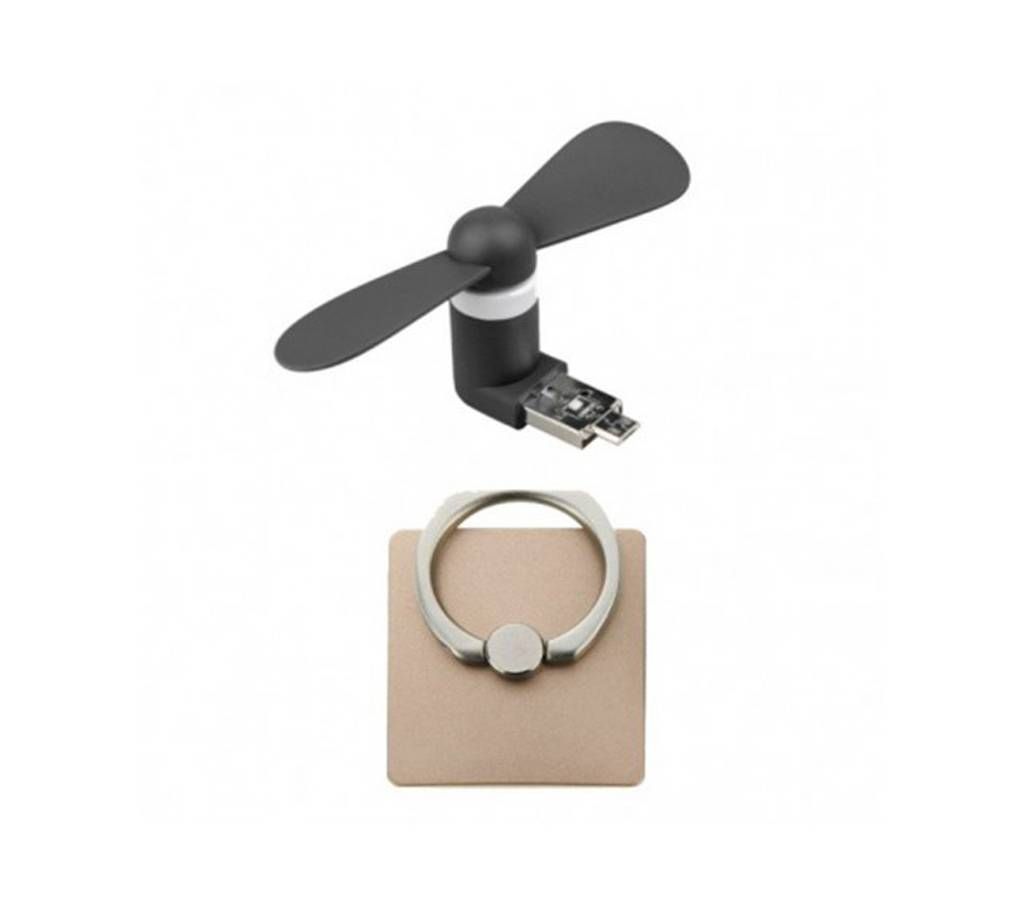 Combo of USB Fan & Ring Stand