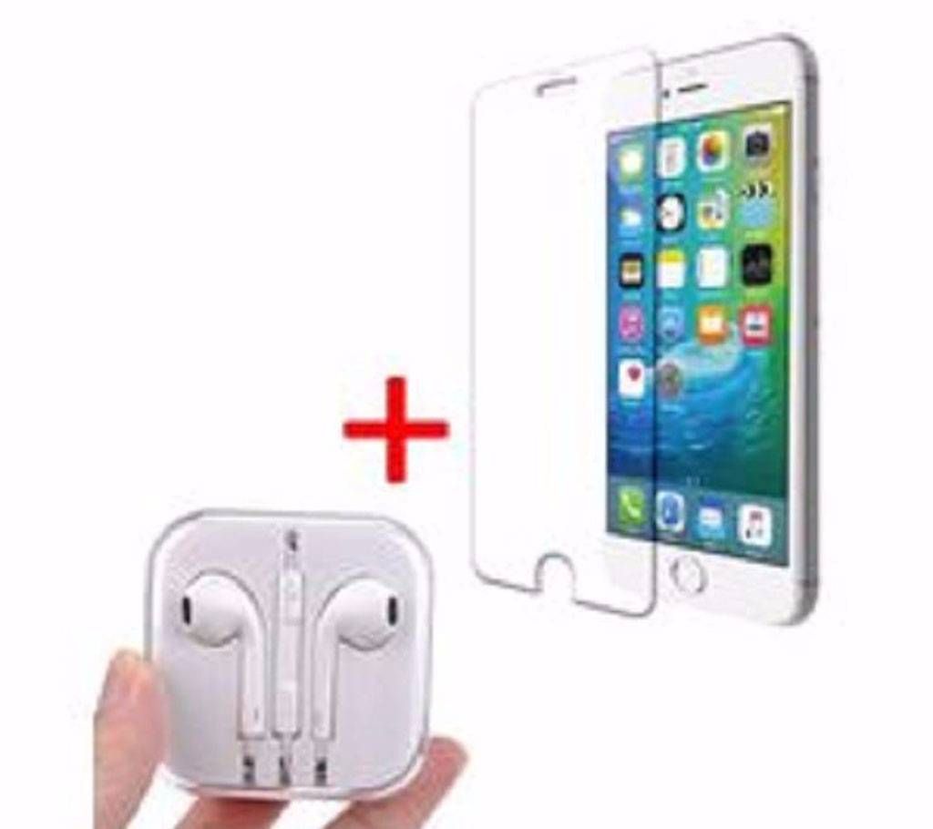 Screen Protector for Iphone 6, 6S & Woofers Handsfree Combo