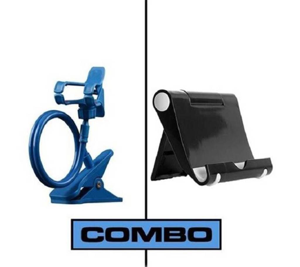 Combo of Multi Mobile Tablet Stand & 360 Long Stand 