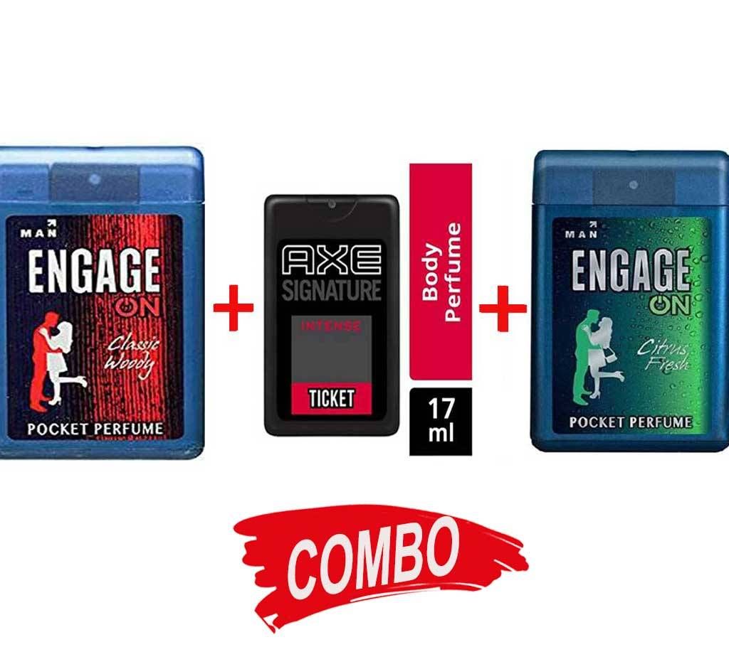 Axe Signature + Engage on Classic woody + Engage Citrus Fresh Pocket Perfume Combo Offer