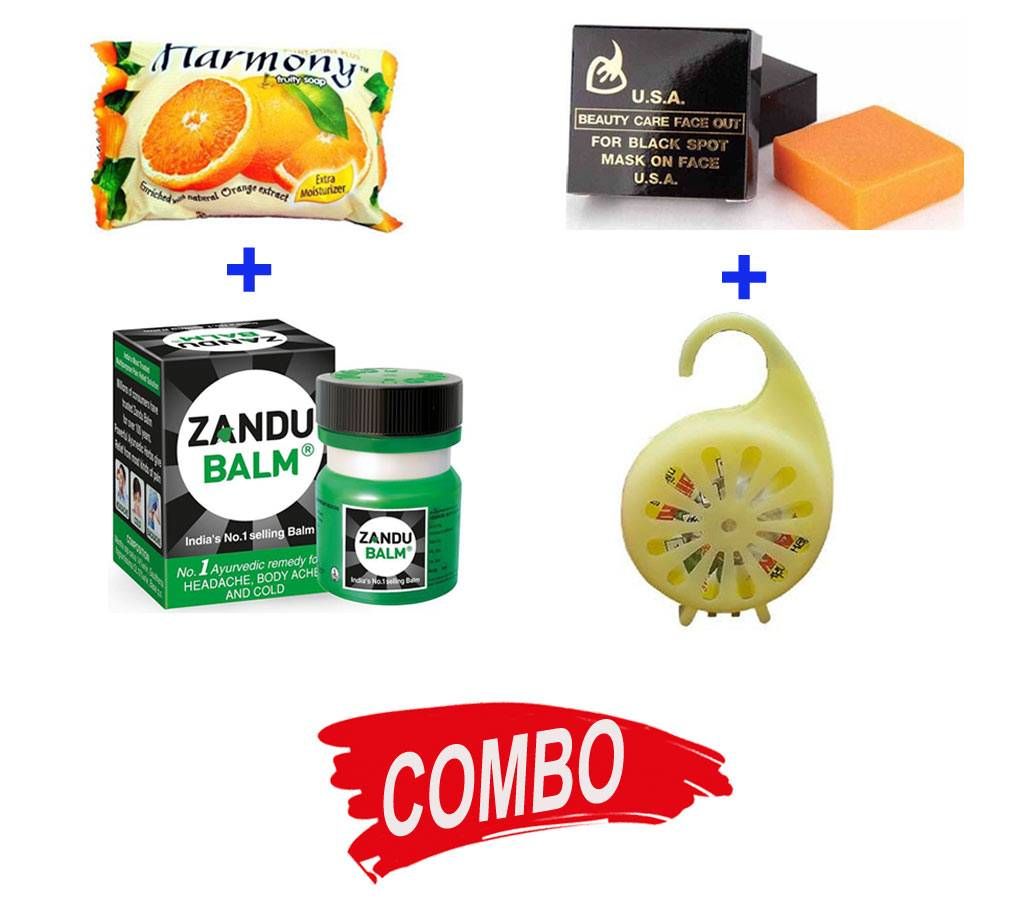 ATM Air Freshener + Zandu Balm Ultra Power + USA Beauty Care Soap + Harmony Soap - Combo Offer
