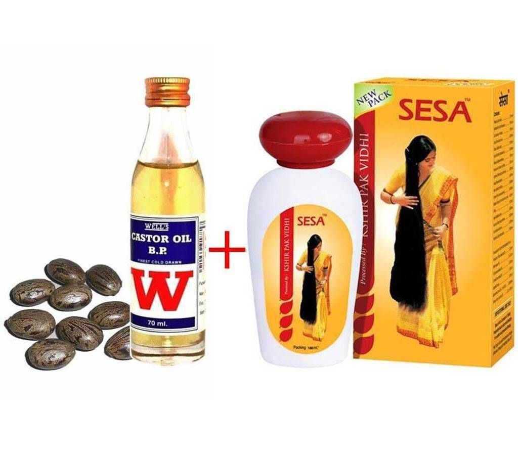 Well's B.P. Almond Oil + Sesa Hair Oil Combo