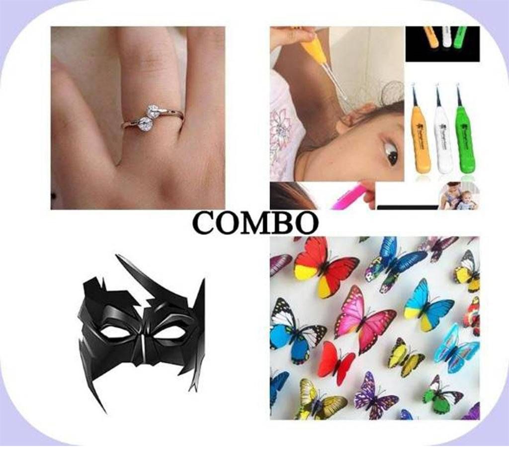 Combo of Finger Ring + Ear Cleaner + Krrish mask + Wall sticker 