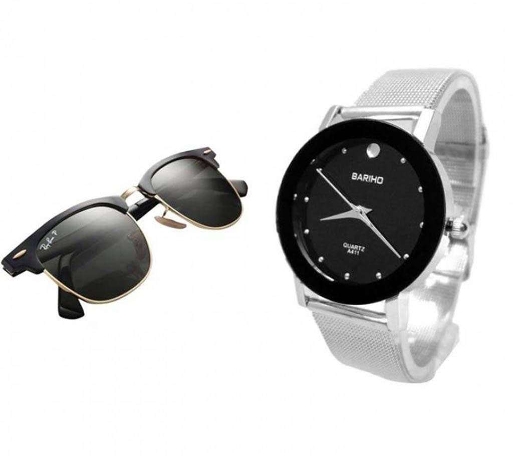 Ray Ban sunglass+Bariho watch combo-copy