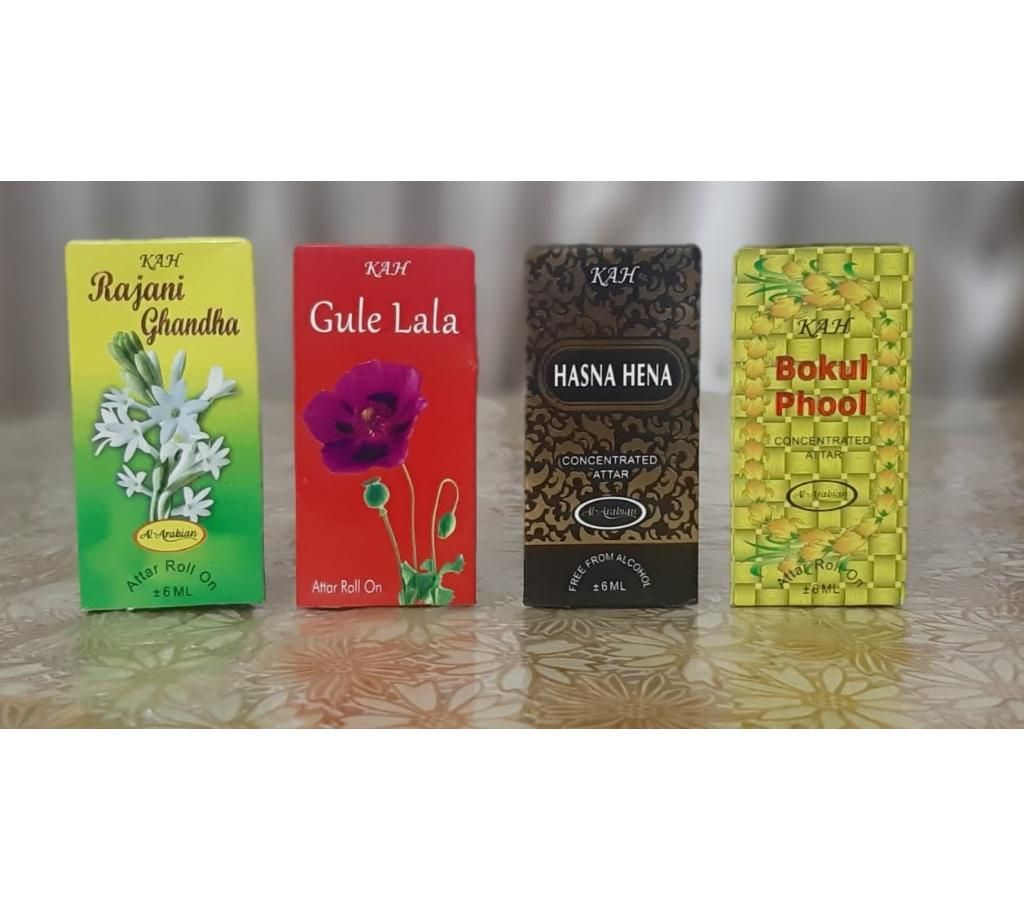 Rajni Ghanda, Gule Lala, Hasna Hena, Bokul Phool-4pcs-6ml-BD