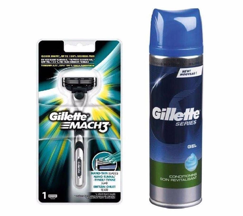 Gillette Shaving Gel+Mach3 Shaving razar