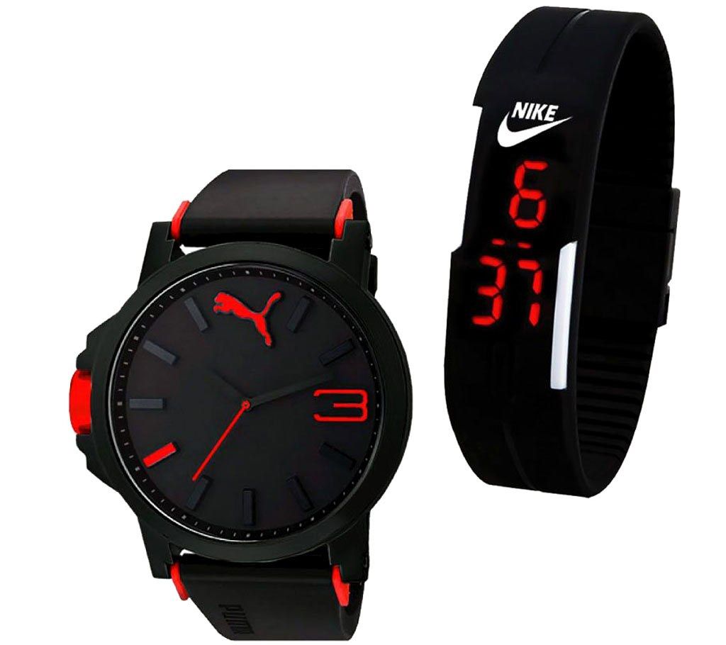 Puma and LED(Copy) watch combo pack
