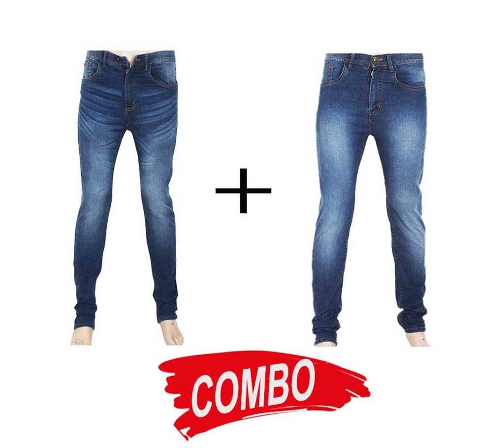 Gents Semi Narrow Stretch Jeans Pant (2 Pieces) Combo Offer
