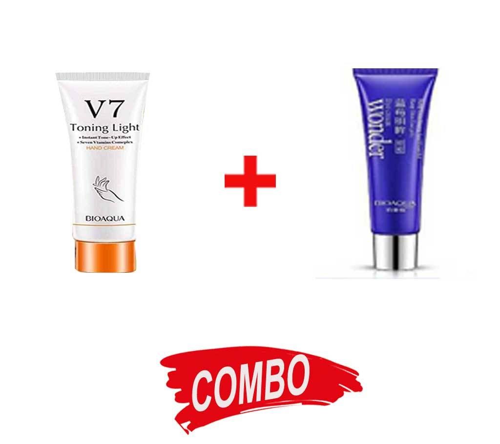 Bioaqua Wonder Eye Cream + Bioaqua V7 Hand Cream Combo 