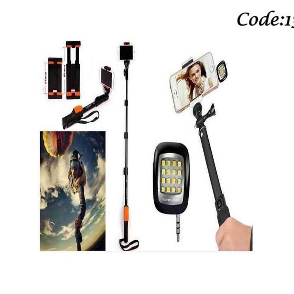 4.2 feet long selfie stick+ selfie light combo 