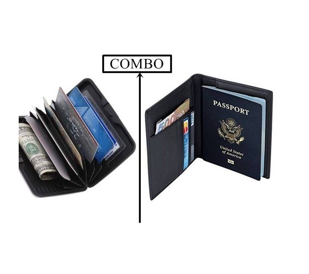 Credit Card Holder & Passport Cover Holder Combo
