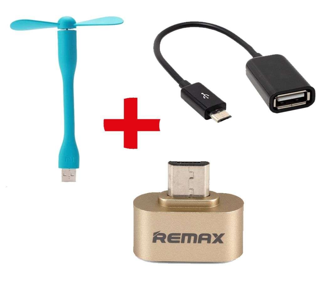 USB Fan+OTG Converter+OTG Adapter Combo