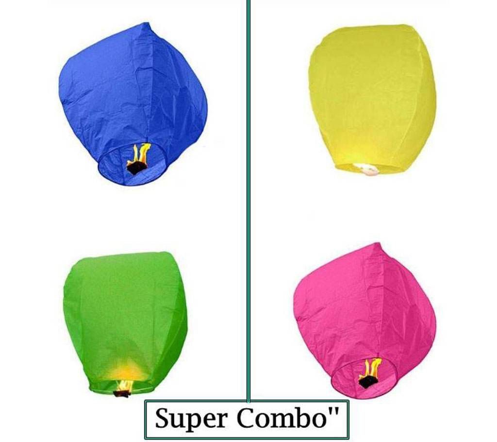 Fanush SKY LANTERNS Hot Air Balloons (4 pcs কম্বো)
