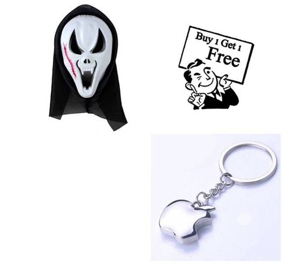 Buy One Metal Apple Key Chain & Get One Ghost Mask Free