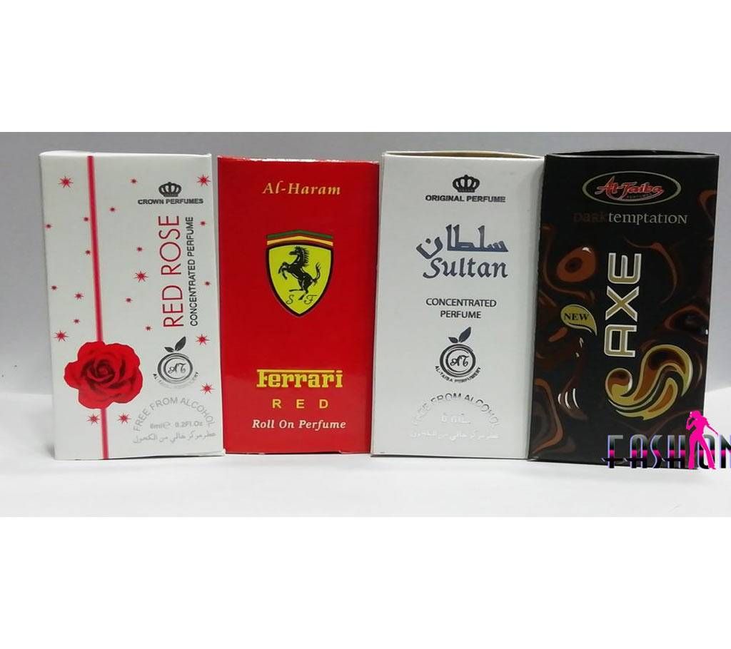 4 pcs Roll-on attar combo offer -6 ml - france