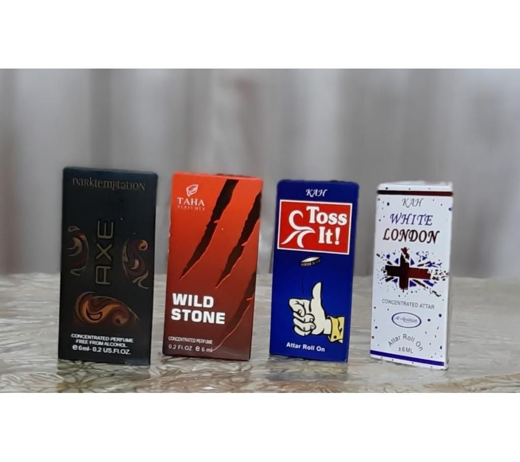 4 pcs Concentrated Perfume (Attor) Combo Offer -6ml-